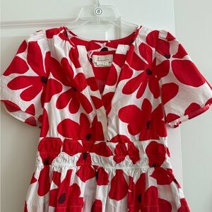 Floral Red Anthropologie Blouse